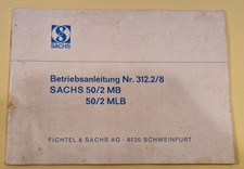 Original Sachs Typ 50/2 MB+MLB Betriebsanleitung Nr.312.2/8 für Moped aus 1970