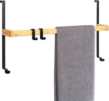 Handtuchstange Türaufhängung Bambus Metall - neuwertig