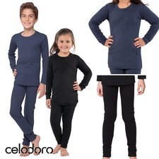 Celodoro Kinder Thermowäsche-Set Ringel-Optik warm und atmungsaktiv