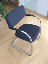 Vitra Visavis Softback Citterio Freischwinger Stuhl in Stoff anthrazitgrau