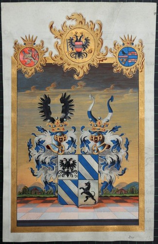 Handgemaltes wappen auf - handgemaltes,