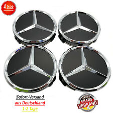 ▀ 4x Mercedes-Benz 75 mm Nabenkappen B66470200 Schwarz FELGENDECKEL Nabendeckel▀