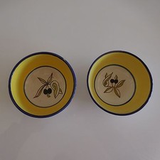 2 Schalen Keramik Steingut Provence Oliven Art Déco Design Xx PN Frankreich