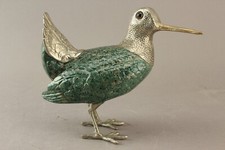 Elli Malevolti Vogel Bekassine Italien sign. ca. 19 cm H grün sign.