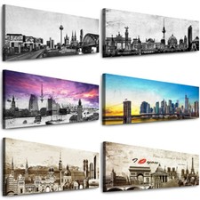 WANDBILD STADT - LEINWAND BILD XXL - BILDER mit VARIANTEN - PANORAMA KUNSTDRUCK
