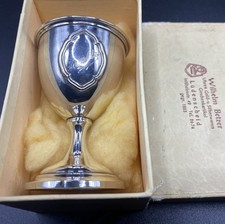 800er Silber Taufgeschenk Eierbecher um 1900 W.B.(28)