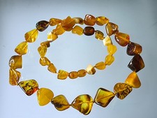 Bernstein Kette aus Natur Bernstein Bunt mit viellen Einschluessen