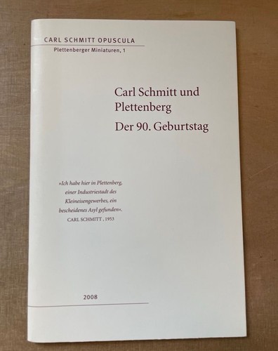 Carl schmitt und plettenberg - schmitt,