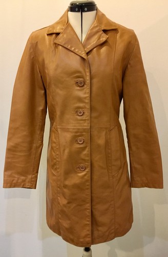 Lederjacke damen lang - damen, cognac