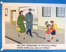 Poster Verkehrserziehung 50er