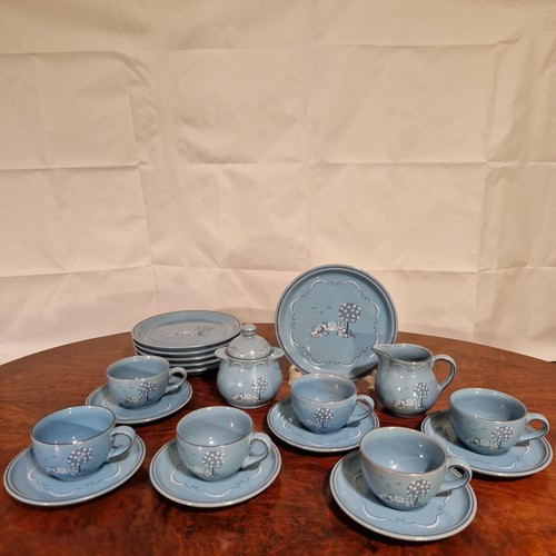 Keramik kaffeeservice blau - keramik,