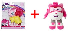 My Little Pony Pinkie Pie mit kämmbarer Mähne + Super Wings Sammlerfigur 2er-Set