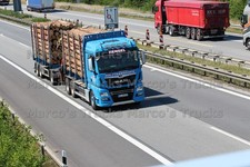 LKW Foto MAN Langholz-Transporter Deutschland blau HENSEL, HOLZTRANSPORTE #l1wk