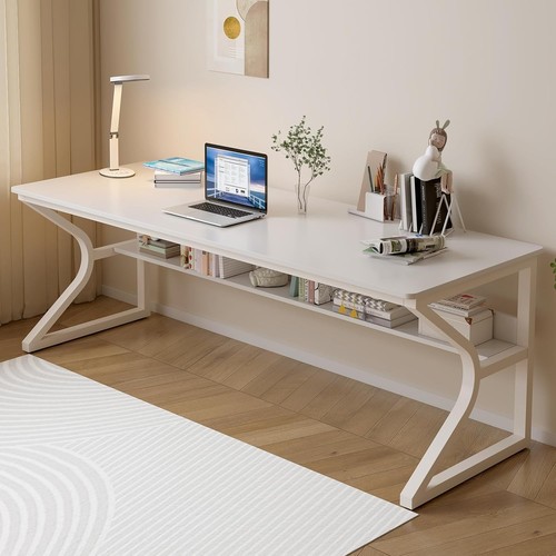 Double long desk with shelf - double,