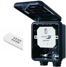 Funk-Einbauschalter IP44 1000 Watt +  3 Kanal Fernbedienung Funkschalt-Set