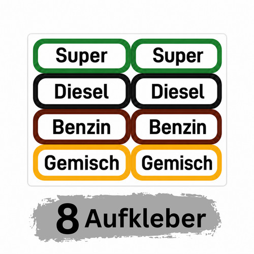 Kraftstoff aufkleber super - 8x,