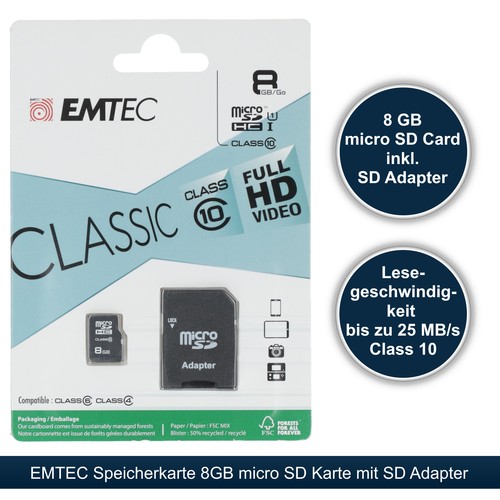 Emtec speicherkarte 8gb micro - speicherkarte,