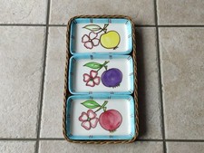 Vintage Keramik & Korb Tablett