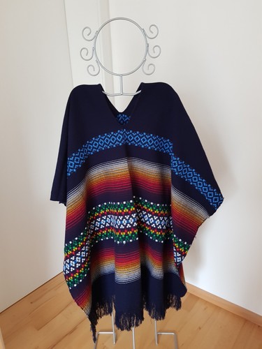 Bunter poncho handarbeit - poncho,