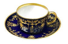 Prunk Mokkatasse kobaltblau   Hutschenreuther Hohenberg Abteilung Dresden