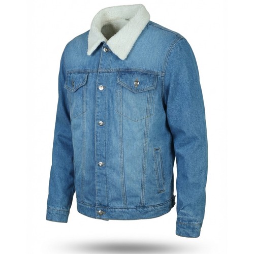 Jeansjacke mit pelzbesatz - mit,