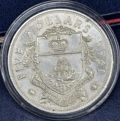 1966 bahamas dollar silver - bahamas, 5