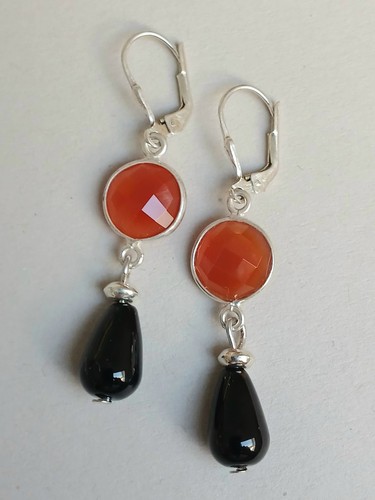 Ohrringe onyx schwarz karneol - ohrringe,