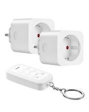 DEWENWIL Funksteckdosen mit Fernbedienung,Programmierbar Funksteckdosen-Set,Weiß