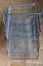 Ikea Schreibtischablage,  Dokumentenablage, 3 Körbe silberfarben