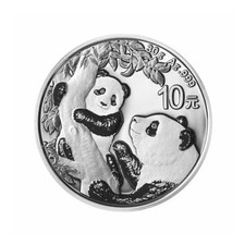 CHINA PANDA 30 GRAMM SILBER MÜNZE 2021 10 YUAN BU IN KAPSEL