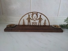 Leuchter für 2 Kerzen Holz Metall Bergbau DDR