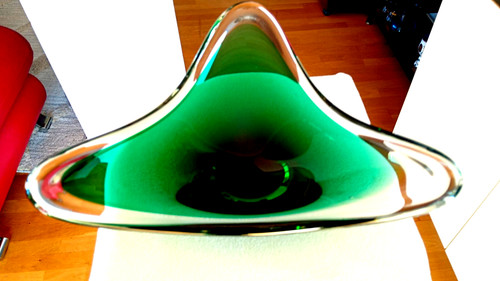 Große schwere glas schale - glas,