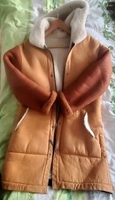 LEDERMANTEL mit Kunstfell, mega wärmend, Gr.38/ 40  (4× getragen)