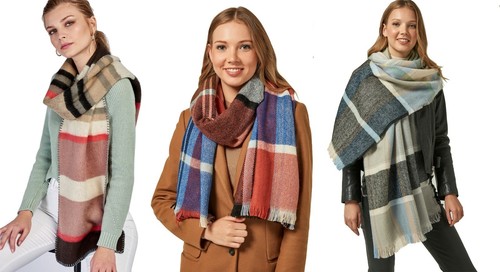 Damen schal strickschal karo - schal,