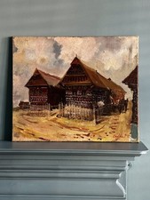 Vintage Ölgemälde Schweizer