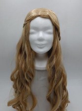 Lockige Blond Damen Lockige Perücke Lang Kunsthaar Gelockt Wellig Cosplay Wig