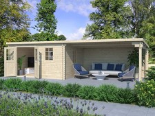 Gartenhaus Garten Holz Holzhaus Pultdach Gerätehaus 28mm Blockhaus Schuppen