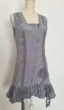 Damen Franstyle Kleid in Gr.36/38 S/M Mit Reißverschluss Grau 