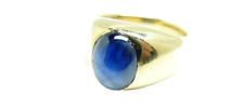 Herren Saphir Ring 750 Gold 18
