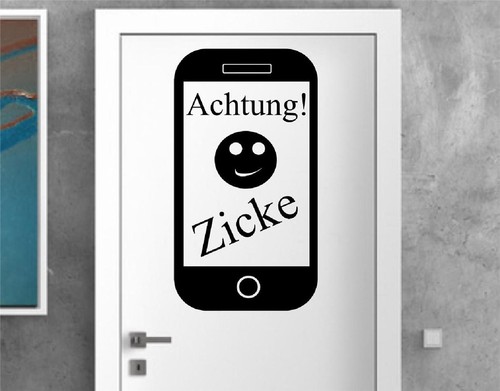 Türaufkleber handy achtung - türaufkleber,
