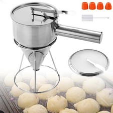 Teigspender Edelstahl Teigportionierer Backtrichter Pfannkuchenteigspender 1,2L
