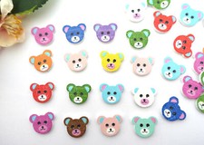 10x Knopf Bär 18mm Kopf