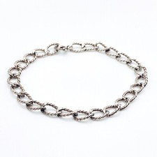 VINTAGE 925 Sterling Silber Seil Kette Armband 18 cm Lasso Glieder Federverschluss