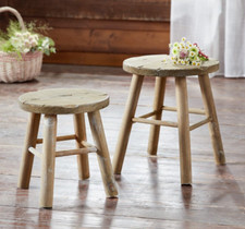 Holz-Hocker "Rund", 2er Set -