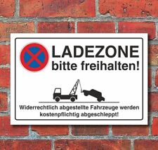 Schild Parkverbot, Halteverbot, Ladezone bitte freihalten, 3 mm Alu-Verbund