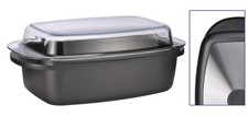 Brattopf+Glasdeckel Antihaft Bräter Gartopf Schmortopf Bratentopf Auflaufform