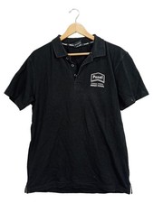 Ponal Poloshirt Herren L Schwarz Casual Baumwolle Kurzarm Logo Print