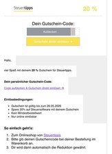 Gutschein für steuertipps - 20%,