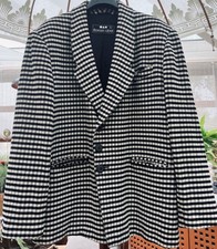 TOP *** Designer Jackett Sakko FLORIAN OBST Gr. L / 54 / 56  schwarz/gebr.weiß