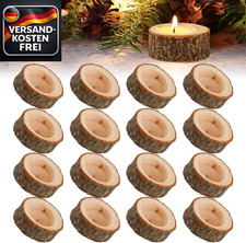 Holz Teelichthalter Rund Natur